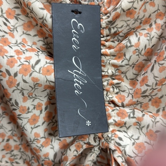 NEW Milkmaid boho top Sz XL yellow ditsy print smocked cropped fairy coquette - Picture 3 of 7